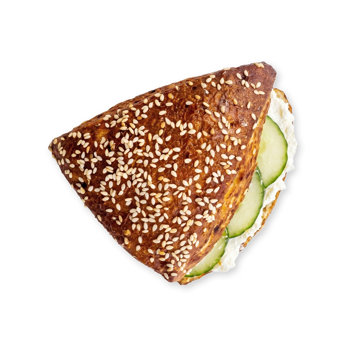 Laugenecke mit Frischkäse